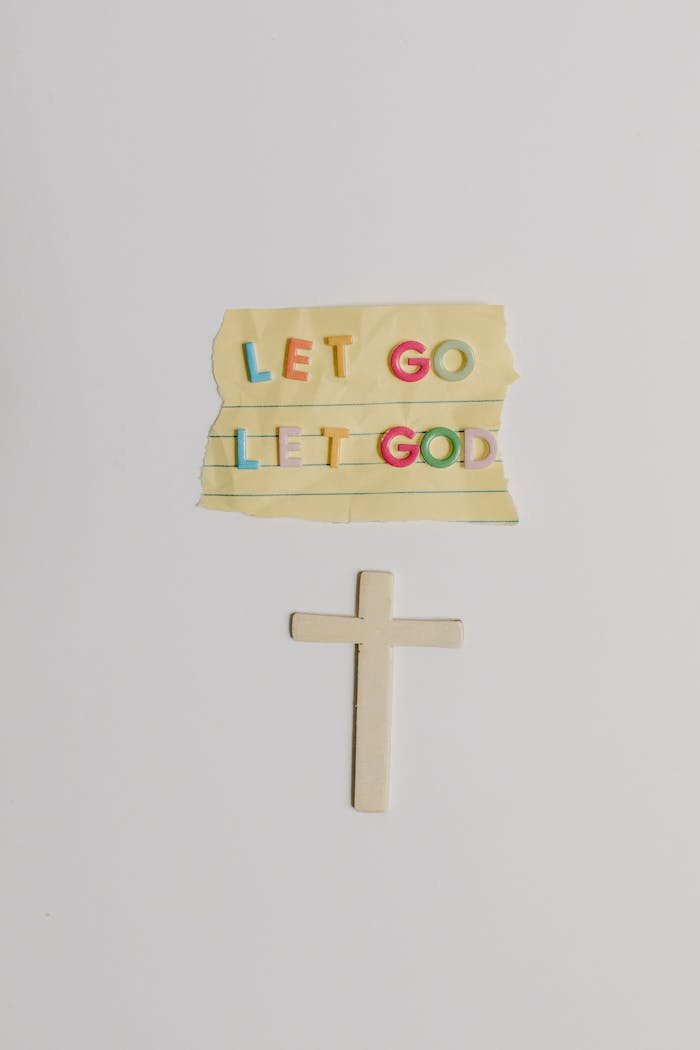 why-choose-us-02 Colorful Let Go Let God note and cross symbol illustrating Christian faith.